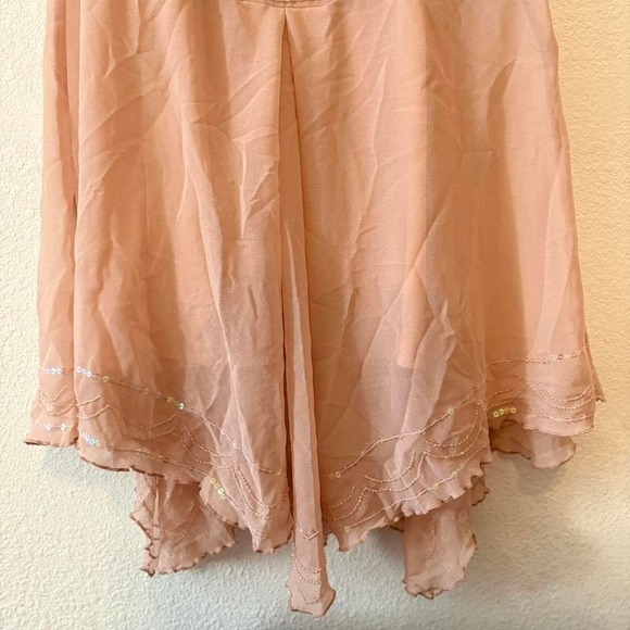 Vintage Y2K asymmetrical fairy babydoll dress w/ beaded art deco design size 10 - Picture 8 of 8